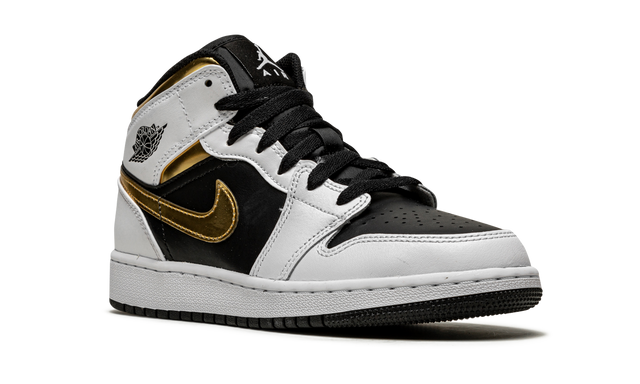 Jordan 1 Mid White Gold Black