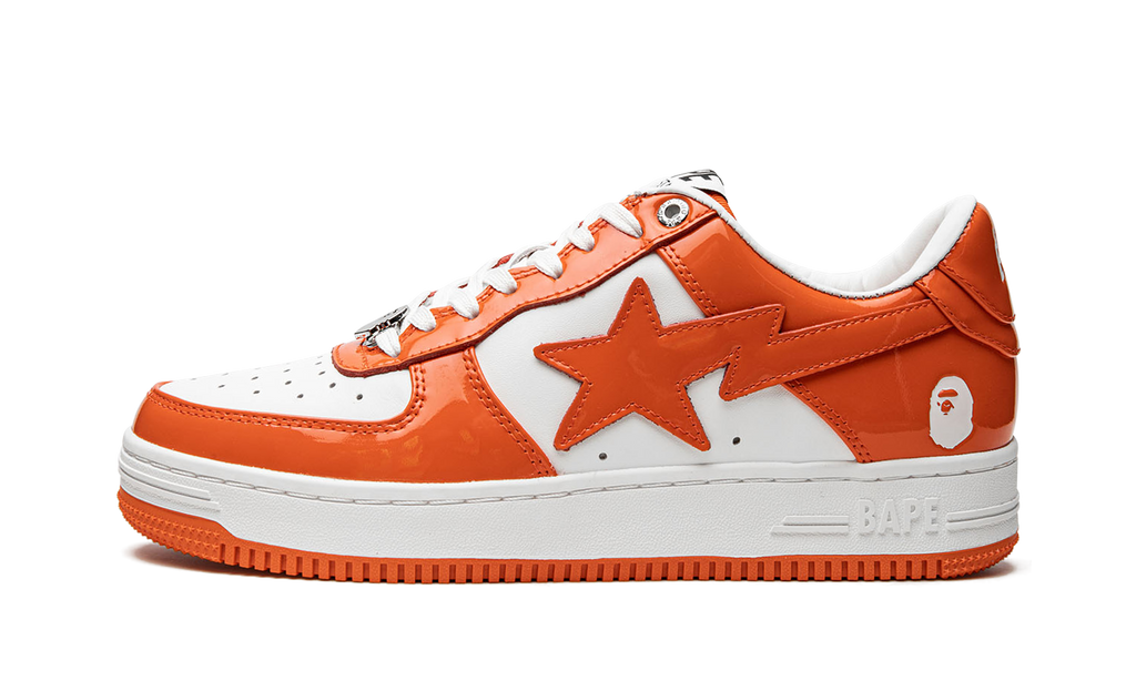 Bape Sta Patent Leather Orange White