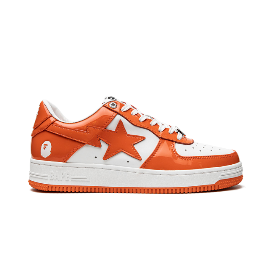 Bape Sta Patent Leather Orange White