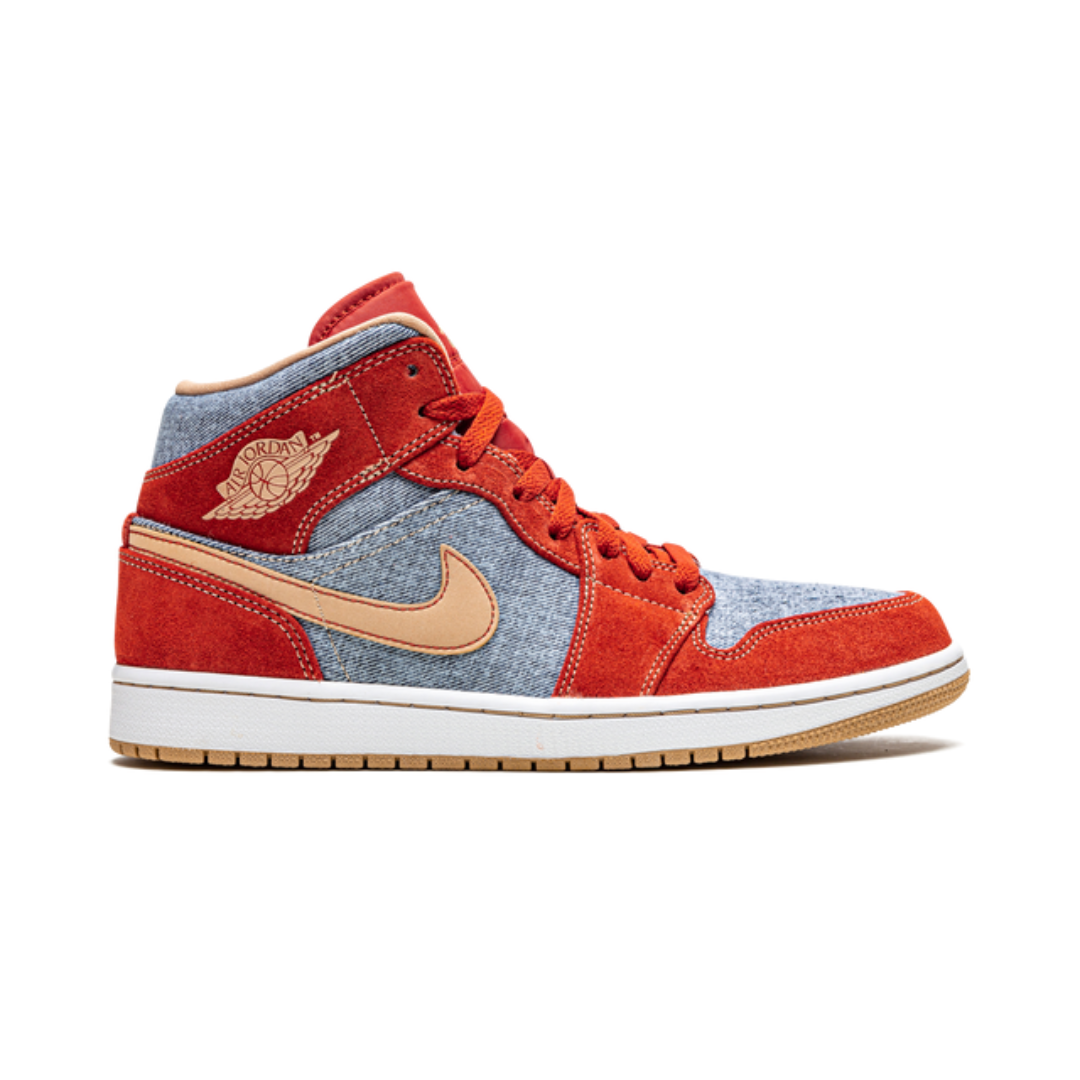 Jordan 1 Mid Denim Red