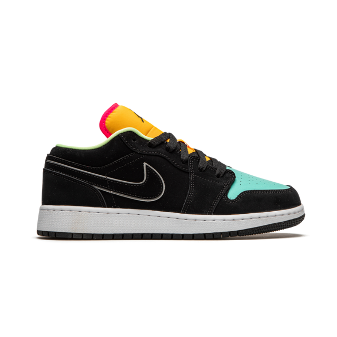 Jordan 1 Low Black Aurora Green Laser Orange