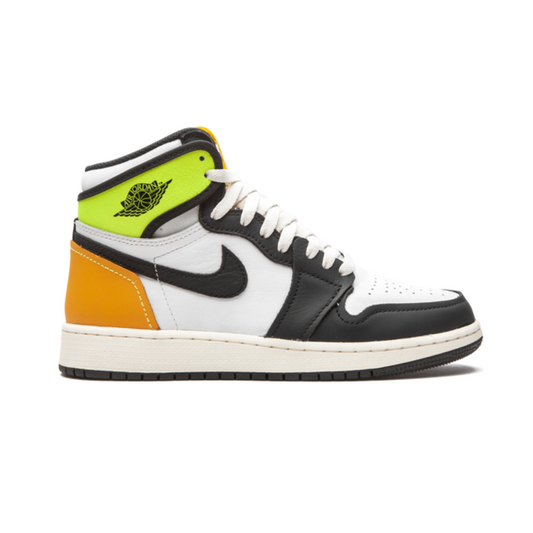 Jordan 1 Retro High White Black Volt University Gold