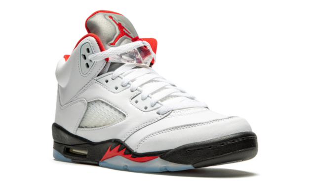 Jordan 5 Retro Fire Red Silver Tongue