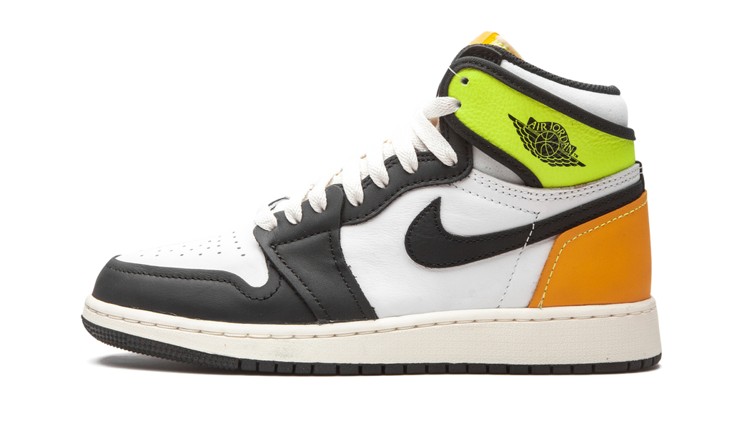 Jordan 1 Retro High White Black Volt University Gold