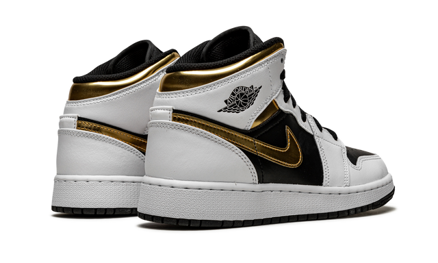 Jordan 1 Mid White Gold Black