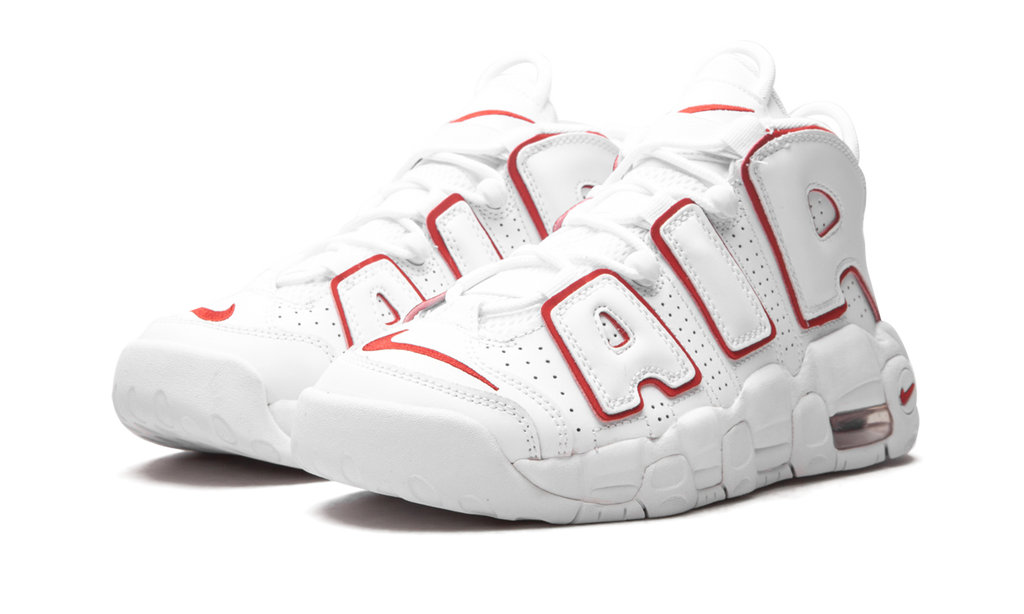 Nike Air More Uptempo White Varsity Red Outline