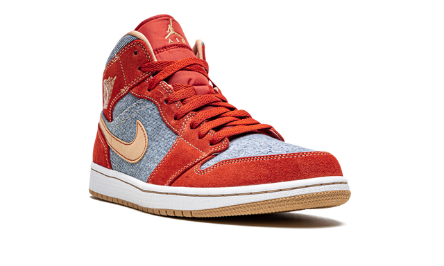 Jordan 1 Mid Denim Red