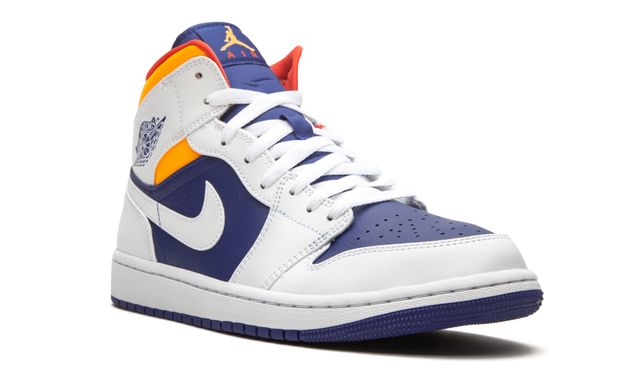 Jordan 1 Mid White Laser Orange Deep Royal Blue Jordan 1 Mid White Laser Orange Deep Royal Blue Keesef 