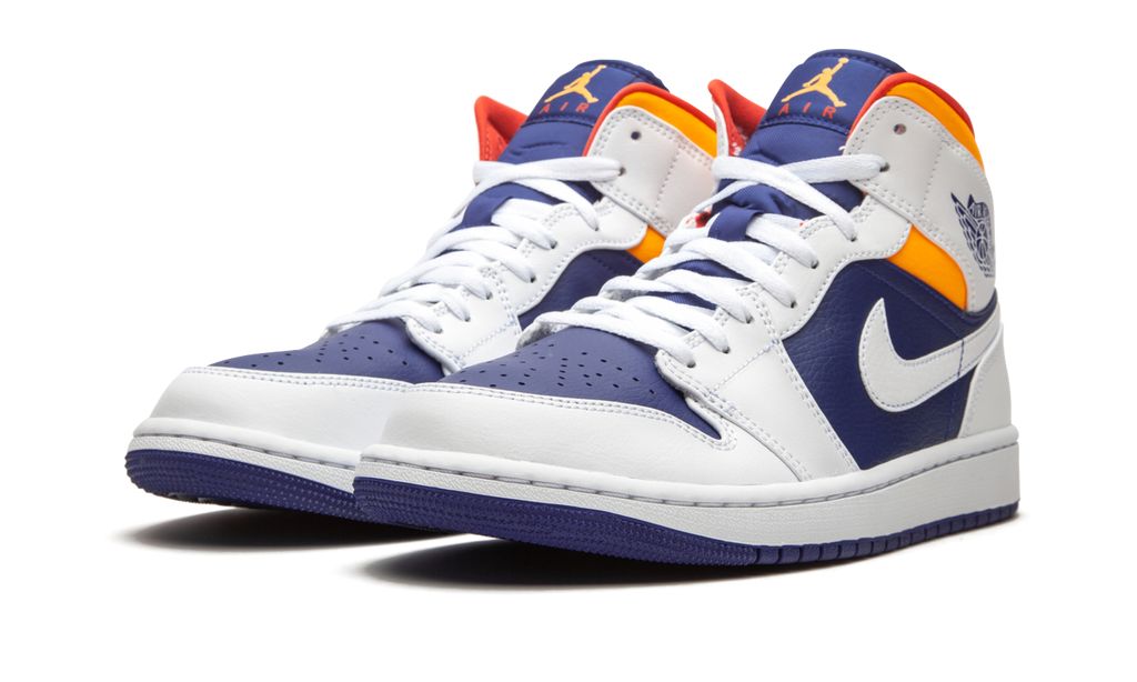 Jordan 1 Mid White Laser Orange Deep Royal Blue Jordan 1 Mid White Laser Orange Deep Royal Blue Keesef 
