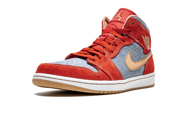 Jordan 1 Mid Denim Red