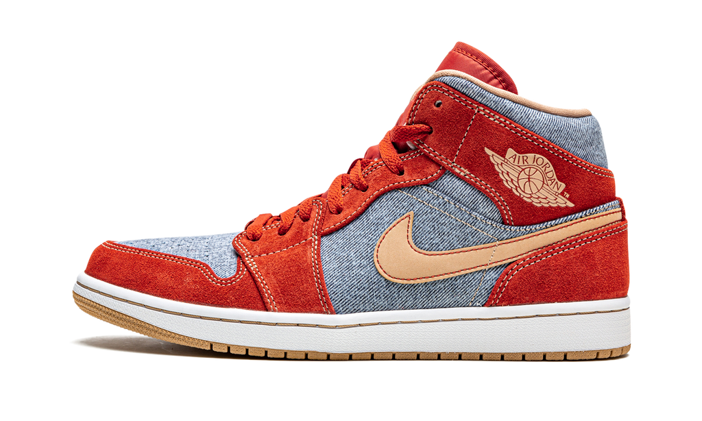 Jordan 1 Mid Denim Red