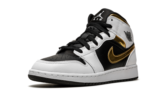 Jordan 1 Mid White Gold Black