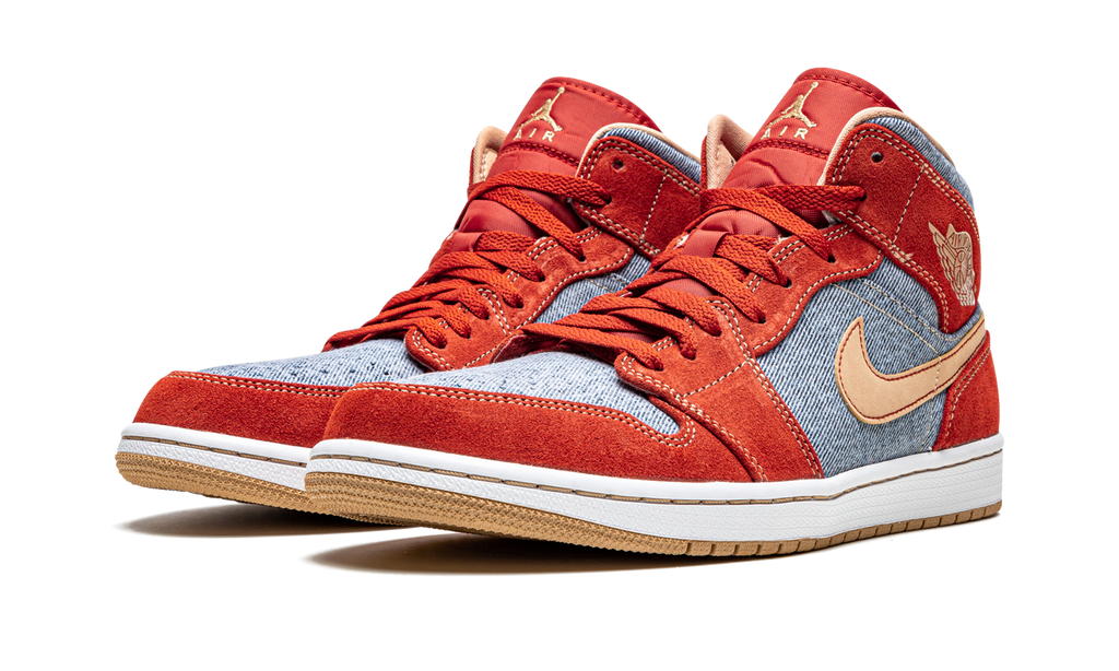 Jordan 1 Mid Denim Red